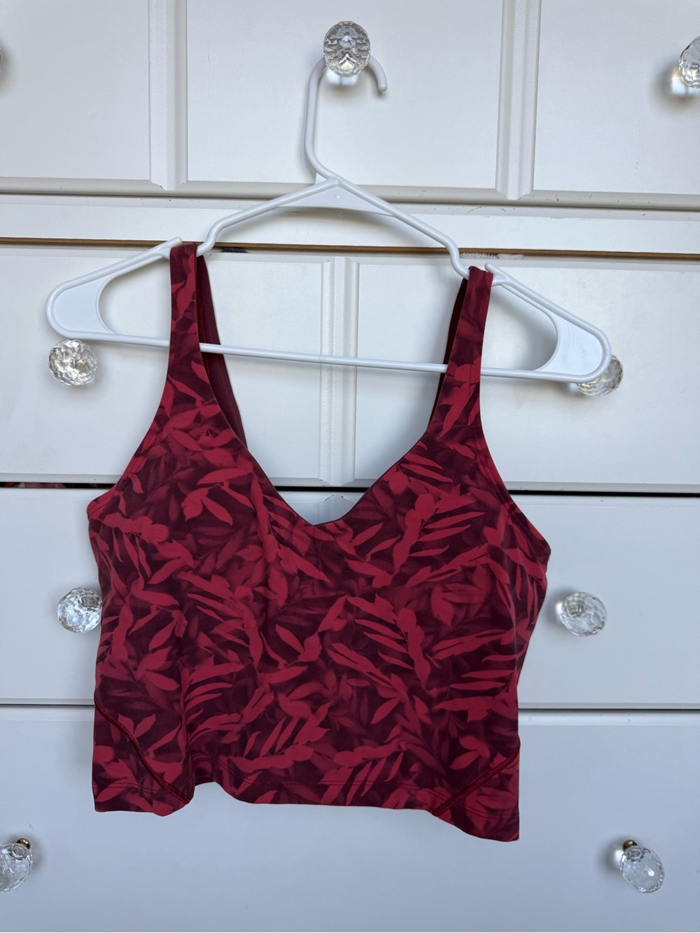 lululemon athletica Burgundy Leaf-Print V-Neck Tank